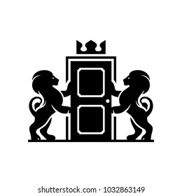 Lions coat of arms on a white background in vector EPS 8