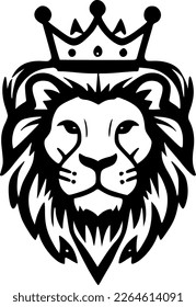 Lion's Crown - Black and White Isolated Icon - Vector illustration