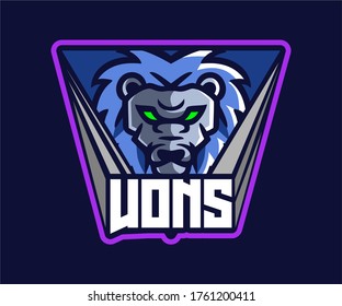 Ilustración del vector del logotipo deportivo de Lions E
