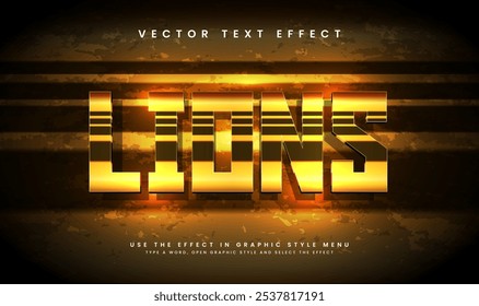 Lions elegant editable vector text effect, with modern wild concept