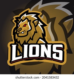 Lions Esport logo. Suitable for team logo or esport logo and mascot logo, or tshirt design.