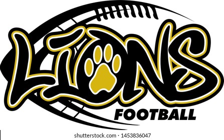 Lions Football Team Design Paw Print Stock Vector (Royalty Free ...