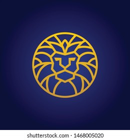 Lion's head with the circle concept