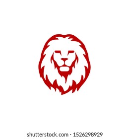 The lion's head is facing forward with a frowning mouth.