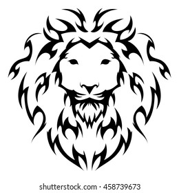 Lion's Head in the form of a stylized tattoo