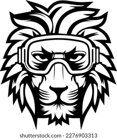 The lion's head illustration depicts the face and upper head with very clear details. this illustration we can see the shape of the lion's head
