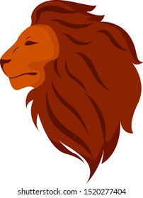 Lions head, illustration, vector on white background.