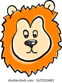 Lions head, illustration, vector on white background.