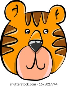 Cabeza de león, ilustración, vector sobre fondo blanco.
