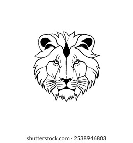 lion's head line art illustration