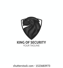 Lion's head logo. black lion head design inside the shield