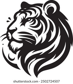 Lion's head logo white and black vector fail