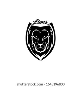lions head mascot logo concept