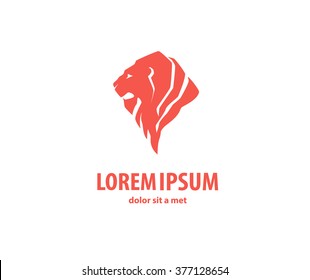 lion's head in profile. Template Logo. Company logo design