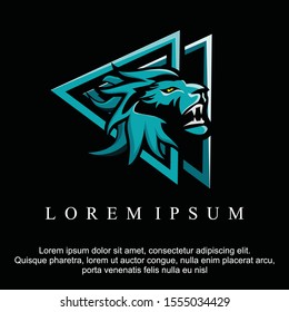 Lions head vector illustration, sport logo