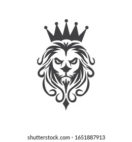 lions king with crown logo designs modern