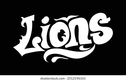 LIONS lettering custom style design