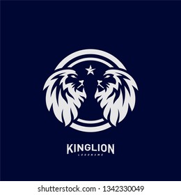 Lions Logo Design Concept. King Lions Logo Design Template Vector. Icon Symbol