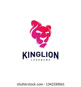 Lions Logo Design Concept. King Lions Logo Design Template Vector. Icon Symbol