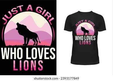 Lions lover t shirt design, Animal lover t shirt design, Typography t shirt design, T shirt design