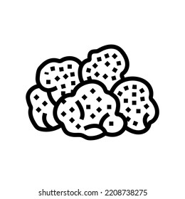 lions mane mushroom line icon vector. lions mane mushroom sign. isolated contour symbol black illustration