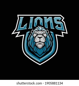 Lions mascot logo design illustration for sport or e-sport team