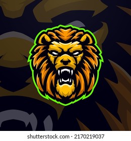 Lions masscot logo esport illustration premium vector