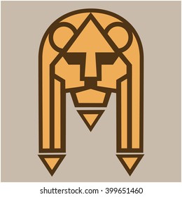 The lion's muzzle. The stylized image of a lion's head.