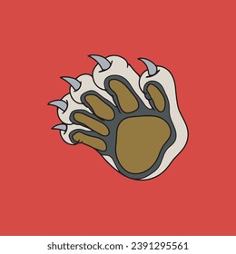 lion's paw illustration logo design