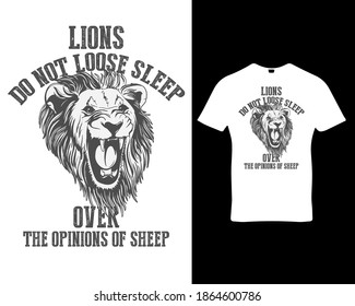 Lions quote custom graphic typography t-shirt design template vector.Premium quality logo concept illustration.