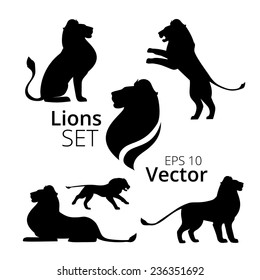 Lions set vector