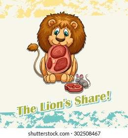 The lion's share idiom illustration