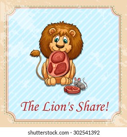 The lion's share idiom illustration