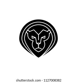 lion's sign icon. Element of tattoo icon for mobile concept and web apps. Glyph style lion's sign icon can be used for web and mobile on gray background