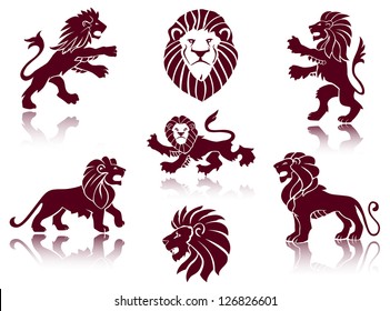 Lions Silhouettes set