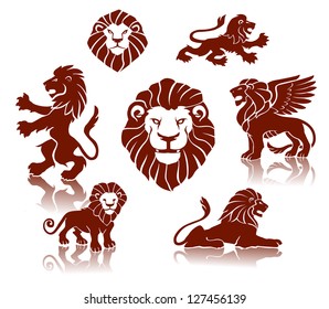 Lions Silhouettes set