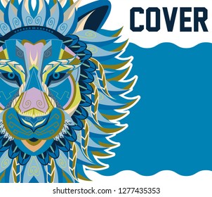 Lions - sport team logo template. Lion head on the shield. T-shirt graphic, badge, emblem, sticker. - Vector 
