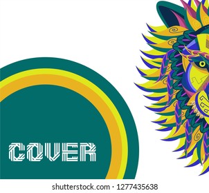 Lions - sport team logo template. Lion head on the shield. T-shirt graphic, badge, emblem, sticker. - Vector 