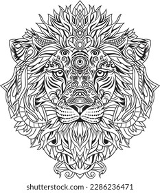 Lion's Strength in Mandala Design
