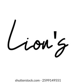 lion's text for T-shirt and other use on white background.