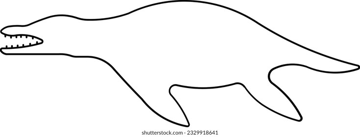 Liopleurodon carnivore dinosaur Jurassic animal Outline