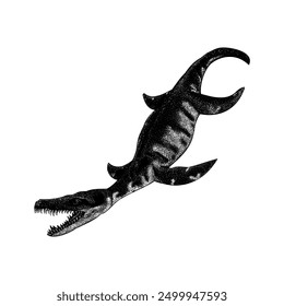 Liopleurodon hand drawing vector isolated on white background.