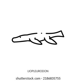 liopleurodon icon. Linear style sign isolated on white background. Vector illustration