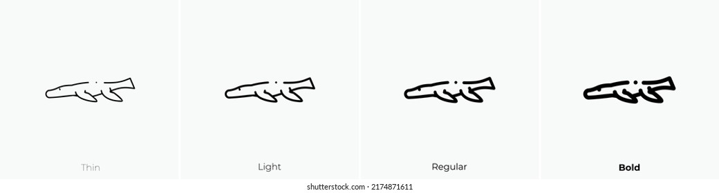 liopleurodon icon. Thin, Light Regular And Bold style design isolated on white background
