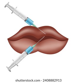 Aumentación y corrección del labio. Inyecciones de llenado de labios. Ácido alurónico