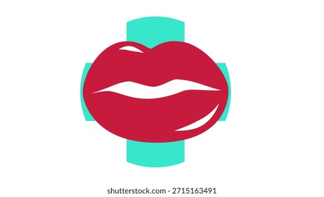 Aumento labial, logotipo de procedimento cosmético