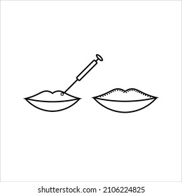 lip augmentation, cosmetology icon, vector, illustration symbol