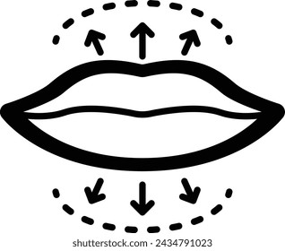 Lippenaugmentation oder Plumpup-Konzept, Lovelier Lips mit Dermal Filler Vektor-Icon-Design, Kosmetologie oder Kosmetologist Symbol, Ästhetiker oder Kosmetiker Zeichen, Schönheitsbehandlung Stock Illustration