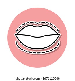 lip augmentation sticker icon. Simple thin line, outline vector of anti agies icons for ui and ux, website or mobile application