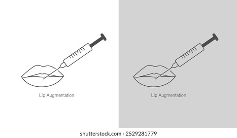Ícone do vetor de aumento do lábio: melhore o volume e a forma do lábio para uma aparência mais completa